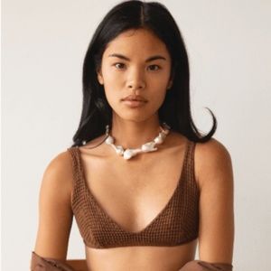 NWT Donni waffle bralette in brown